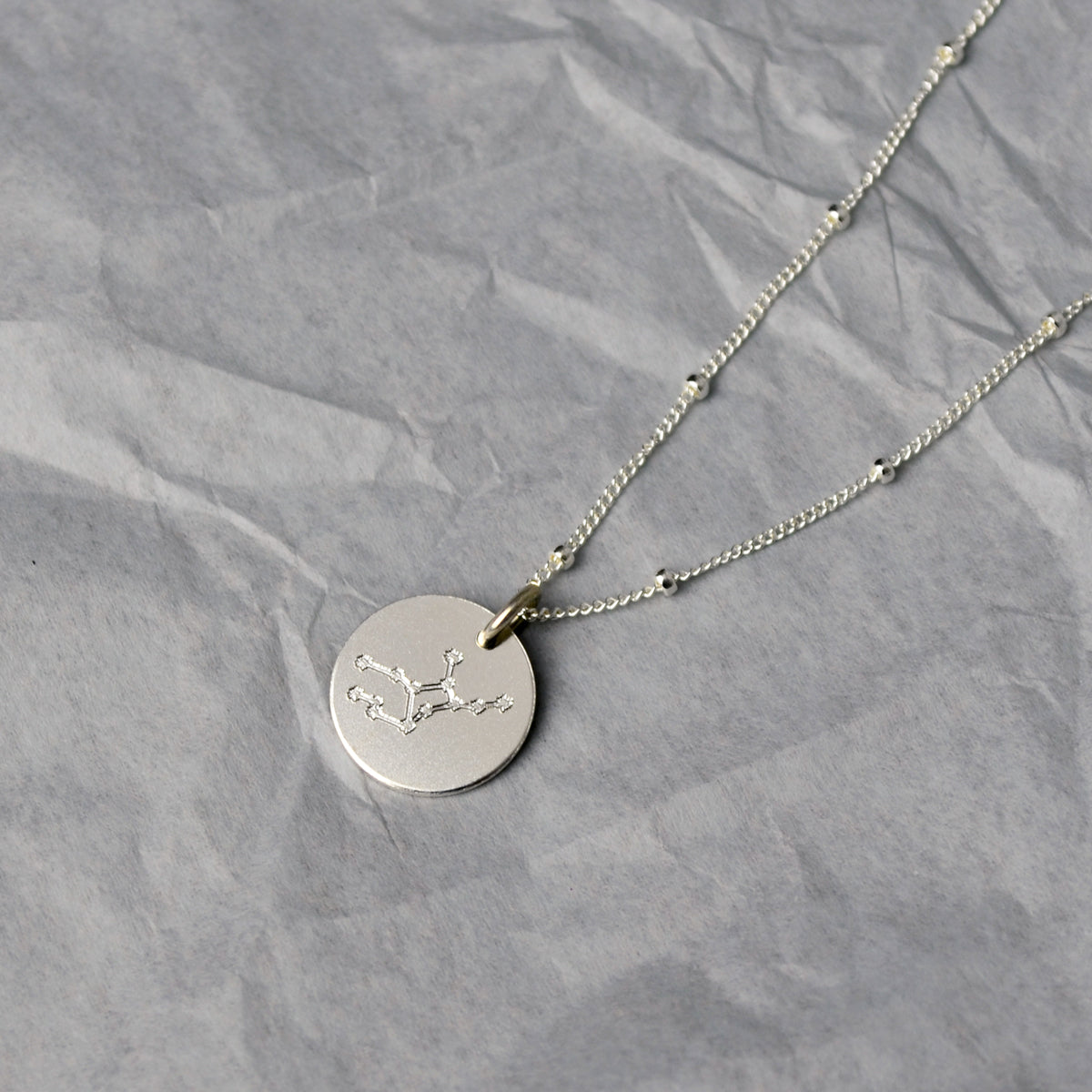 Virgo Constellation Necklace with Monogram Engraving on Back