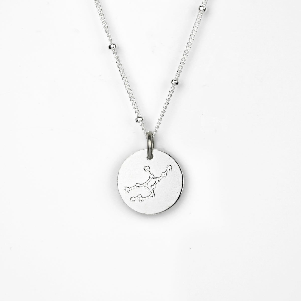 Virgo Constellation Necklace with Monogram Engraving on Back