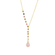 Wire Wrapped Lariat Necklace, Sterling Silver or Gold Vermeil Birthstone Necklace for Women, Custom Wire Wrap Gemstone Gift for Her, Gemstone Jewelry